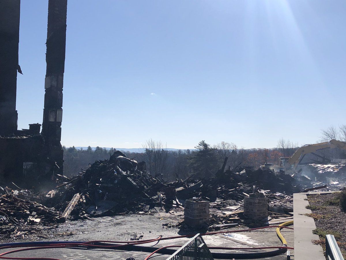 Pocono fire rubble
